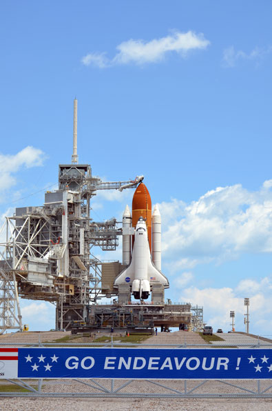 Endeavour revealed on launch pad for final flight