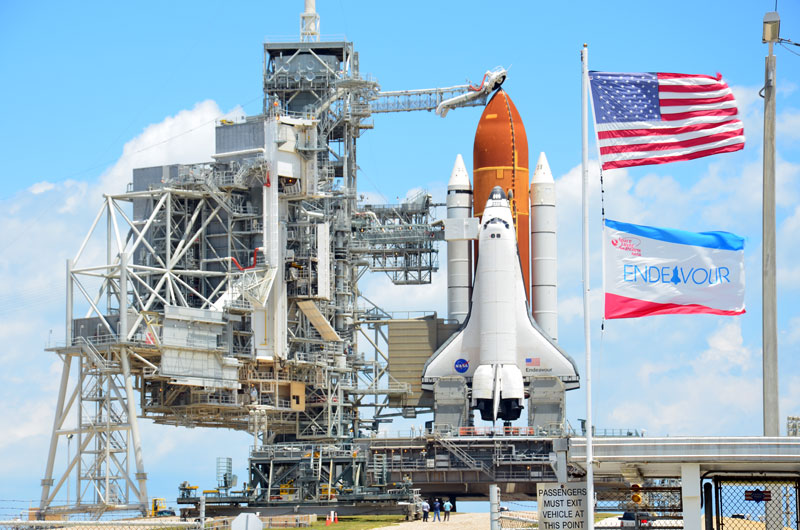 Endeavour revealed on launch pad for final flight