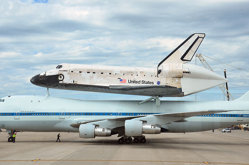 Space shuttle Discovery lands in Washington for Smithsonian display