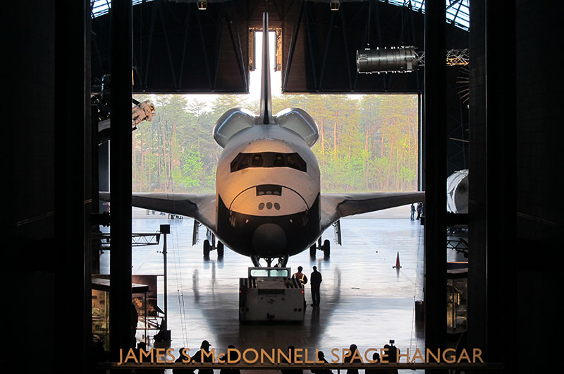 Final wheels stop: Space shuttle Discovery enters the Smithsonian