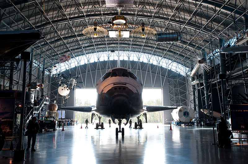 Final wheels stop: Space shuttle Discovery enters the Smithsonian