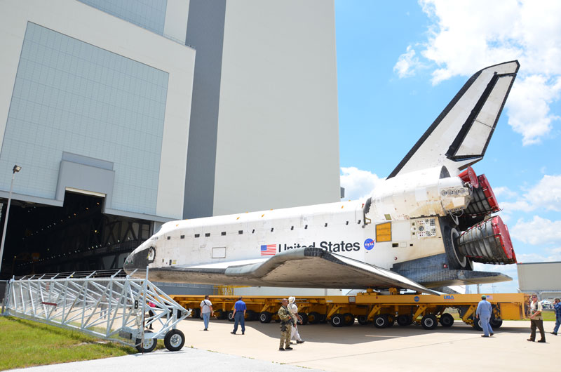 Atlantis departs hangar for final space shuttle flight