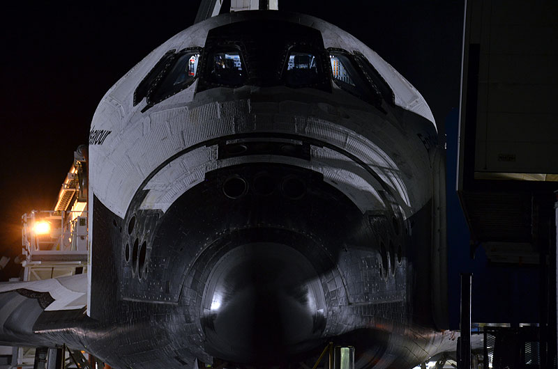 Post-last-landing walkaround of space shuttle Endeavour