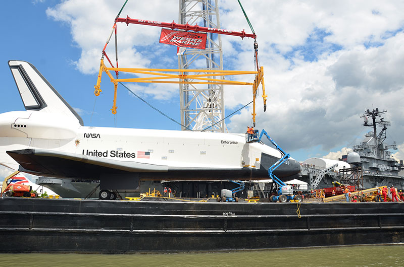 Space shuttle at sea: Enterprise sails for NYC's Intrepid, via New Jersey