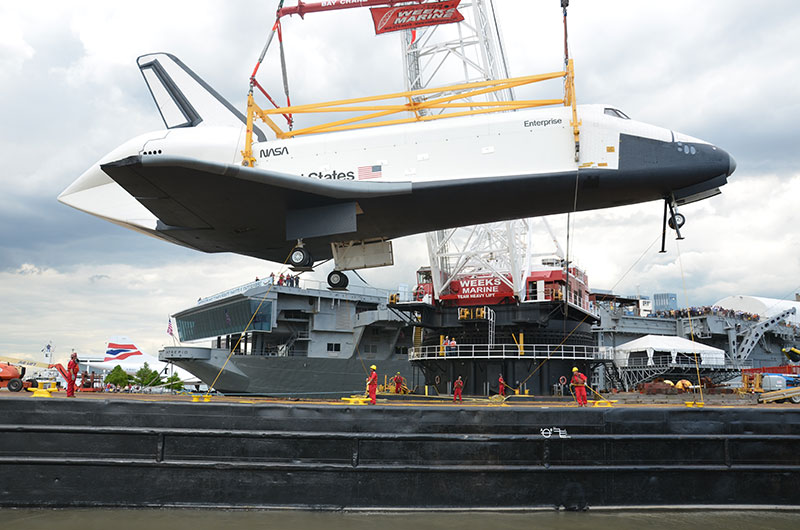 Space shuttle at sea: Enterprise sails for NYC's Intrepid, via New Jersey