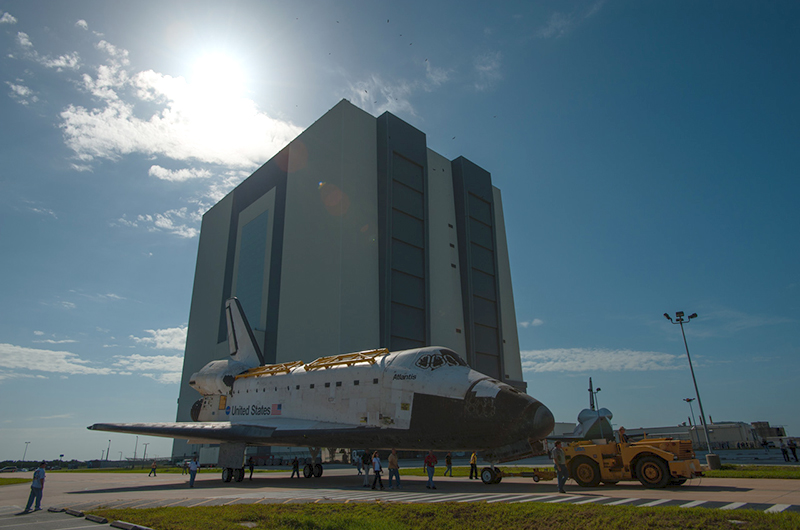 Trading places, space shuttles meet nose-to-nose for a final time