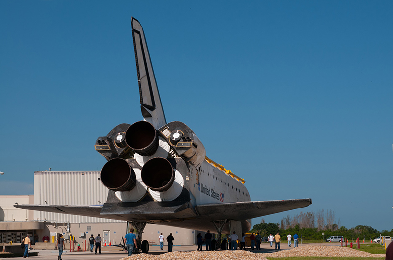 Trading places, space shuttles meet nose-to-nose for a final time