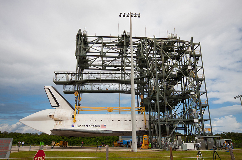 Space shuttle Endeavour mounted on 747 jet for final flight to L.A.