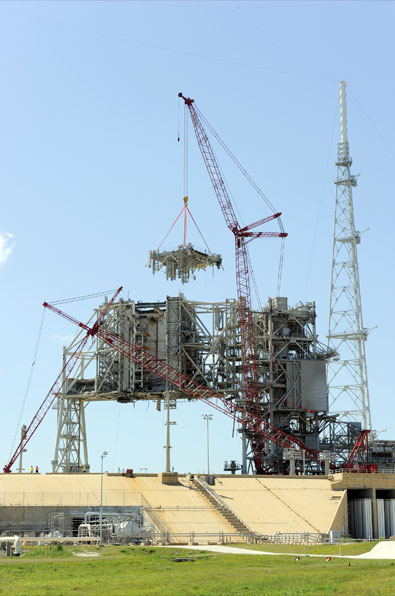 Space shuttle launch pad 'cleaned' of historic towers