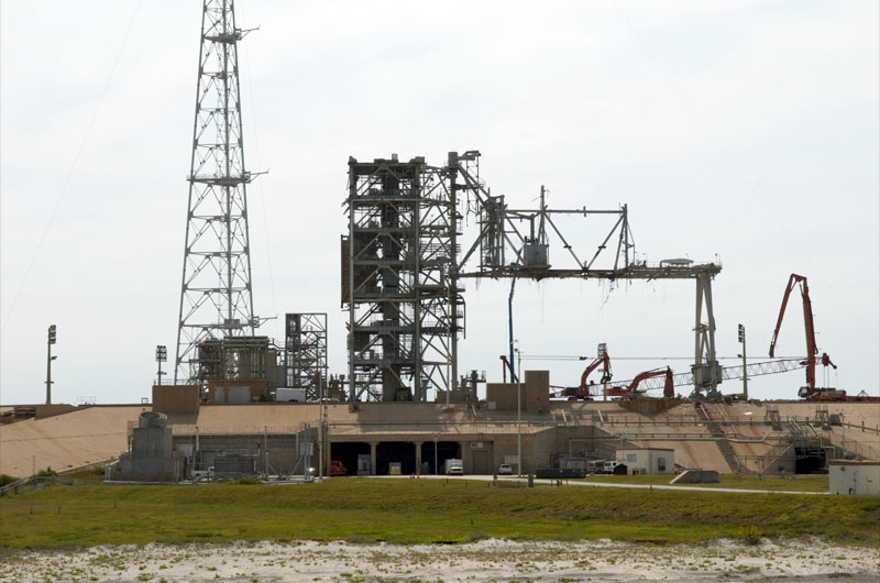 Space shuttle launch pad 'cleaned' of historic towers