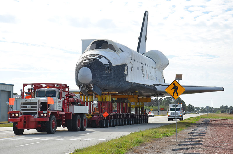 Mock space shuttle moved to make way for the real thing